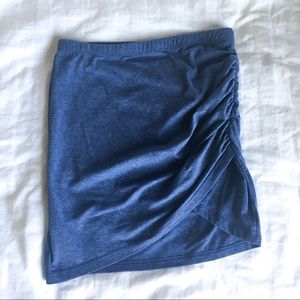 H&M Blue Mini Ruched Pencil Skirt
